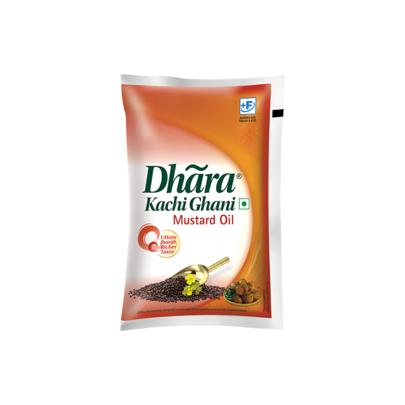Dhara Kachi Ghani Mustard Oil (0% Trans Fat) 1L