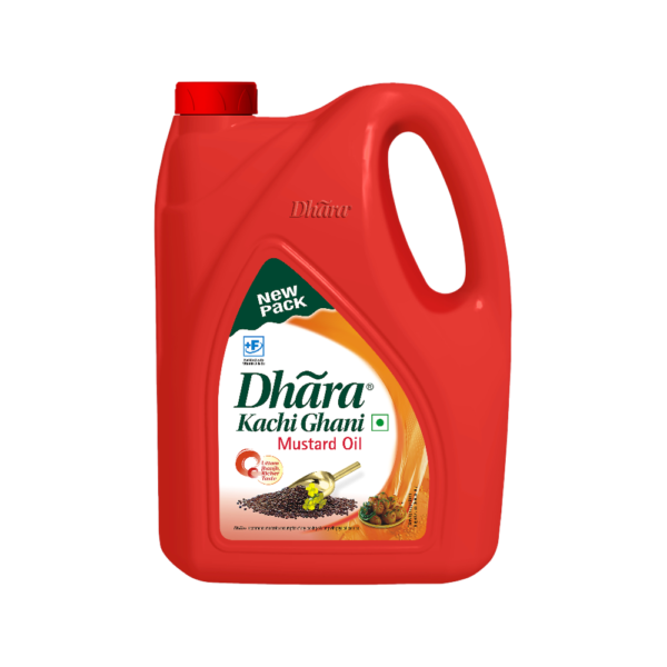Dhara Kachi Ghani Mustard Oil (0% Trans Fat) 5L