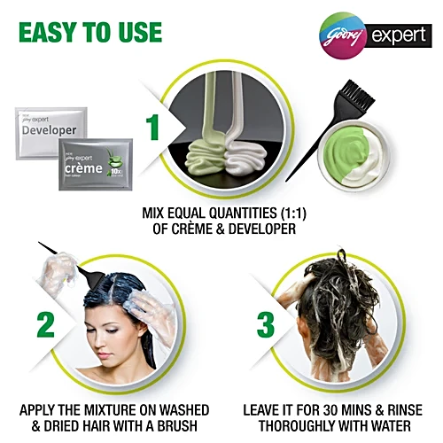 Godrej Expert Rich Creme Hair Colour - Long-Lasting, 100% Grey Coverage, No Ammonia, 24 ml Natural Brown