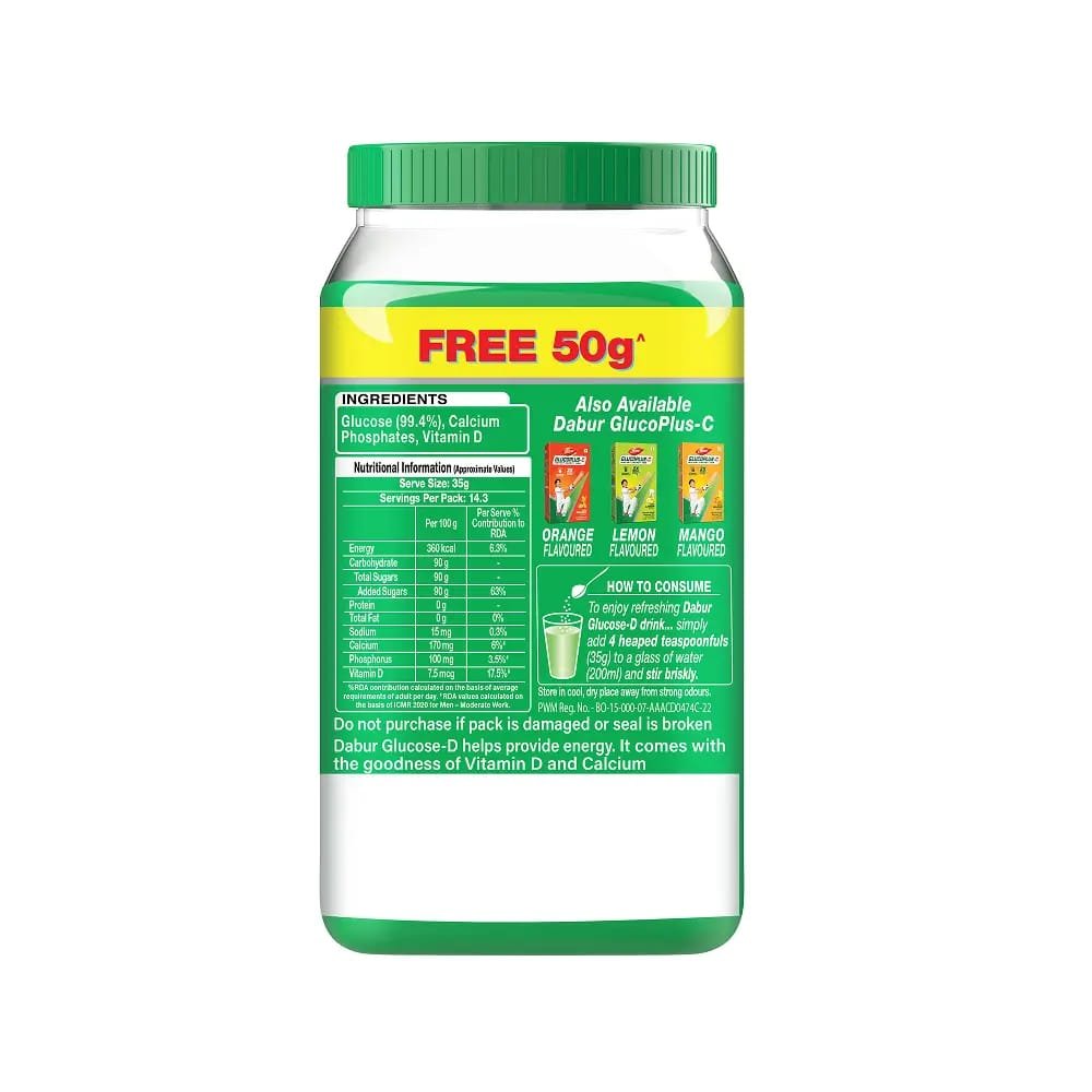 Glucon-D Glucon-D with Glucose, Calcium, Vitamin C & Sucrose | Nutrition Booster, 500 gm Powder