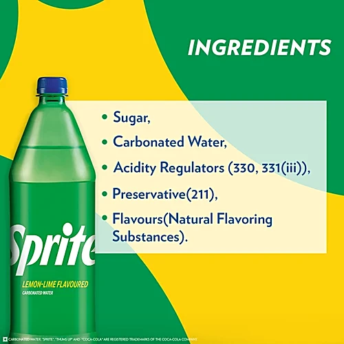 Sprite Soft Drink - Refreshing, 1 L PET Bottle