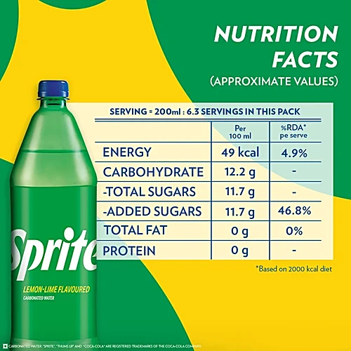 Sprite Soft Drink - Refreshing, 2 l PET Bottle