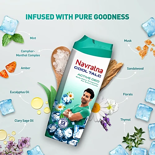 Navratna Cool Talc - Active Deo, 18 g